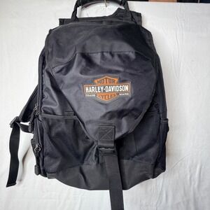 Harley Davidson Black Backpack Bag Motor Cycles Logo Travel School